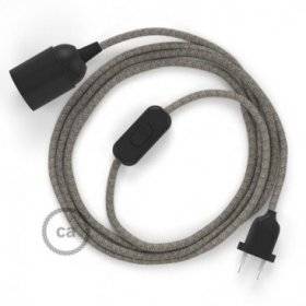 SnakeBis cordon avec douille et câble textile Losange Vieux Rose RD61