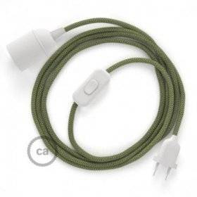 SnakeBis cordon avec douille et câble textile ZigZag Vert Thym RD72