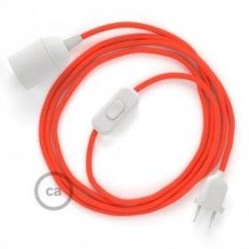 SnakeBis cordon avec douille et câble textile Orange Fluo RF15