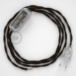 Cordon pour lampe, câble TM13 Effet Soie Marron 1,80 m. Choisissez la couleur de la fiche et de l'interrupteur!