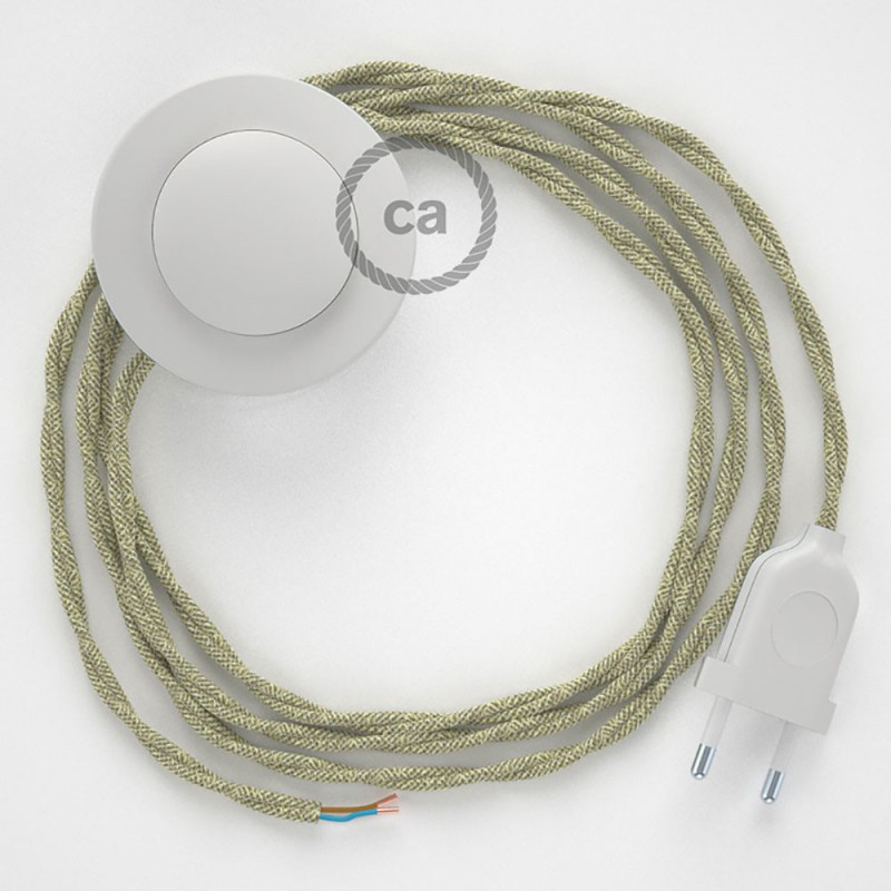 Cordon pour lampadaire, câble TN01 Lin Naturel Neutre 3 m. Choisissez la couleur de la fiche et de l'interrupteur!