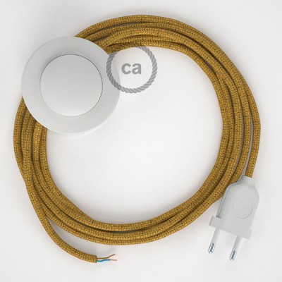 Cordon pour lampadaire, câble RL05 Effet Soie Paillettes Doré 3 m. Choisissez la couleur de la fiche et de l'interrupteur!