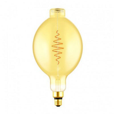 Ampoule LED XXL Fuso BT180 ligne Croissant dorée avec filament en spirale 8,5W E27 dimmable 2000K