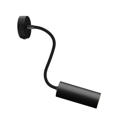 Lampe Fermaluce Flex 30 avec mini rosace avec interrupteur et spot avec abat-jour Tub-E14 - Noir